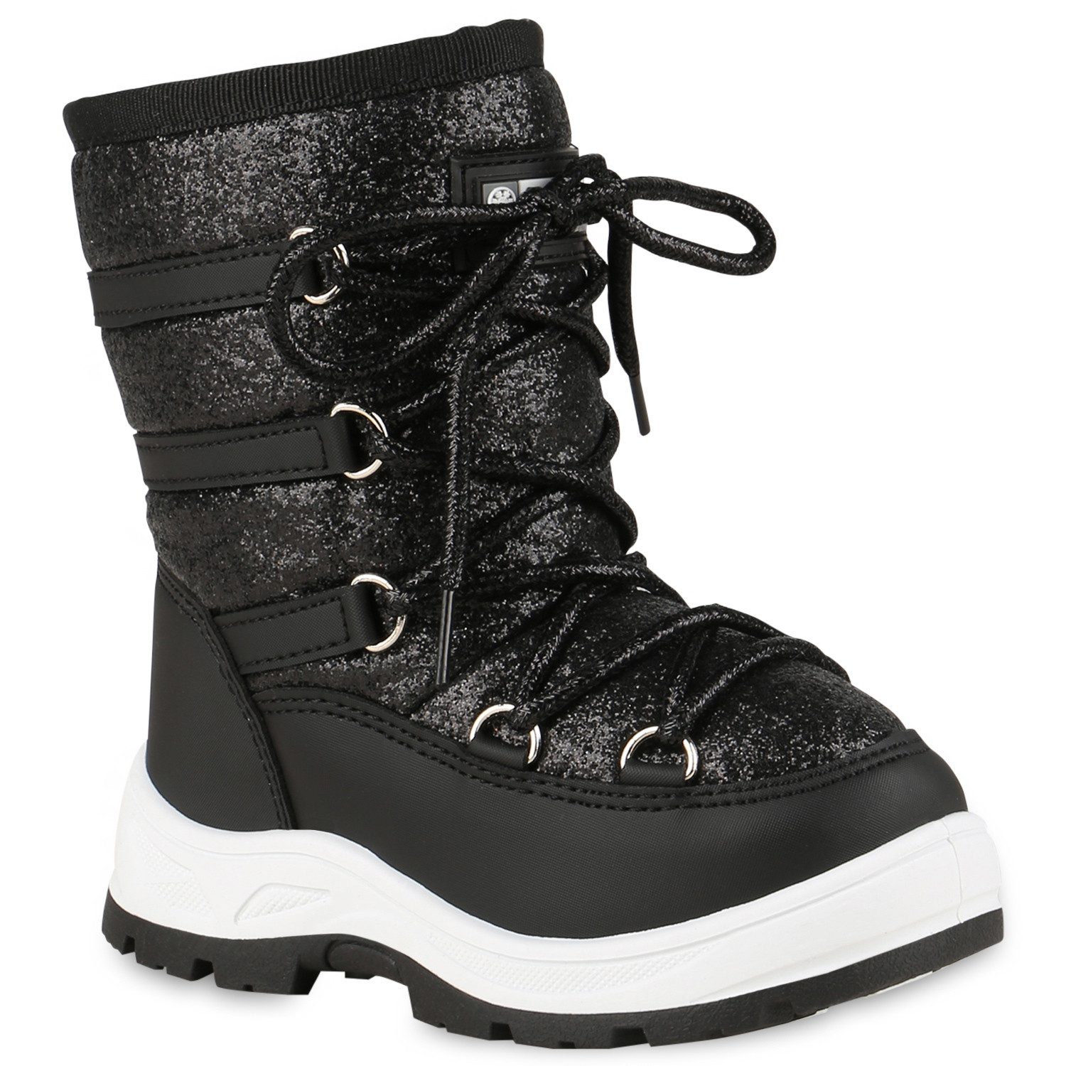 VAN HILL 838200 Winterboots Kinder Warm Gefütterte Winter Boots Bequeme Baby Glitzer