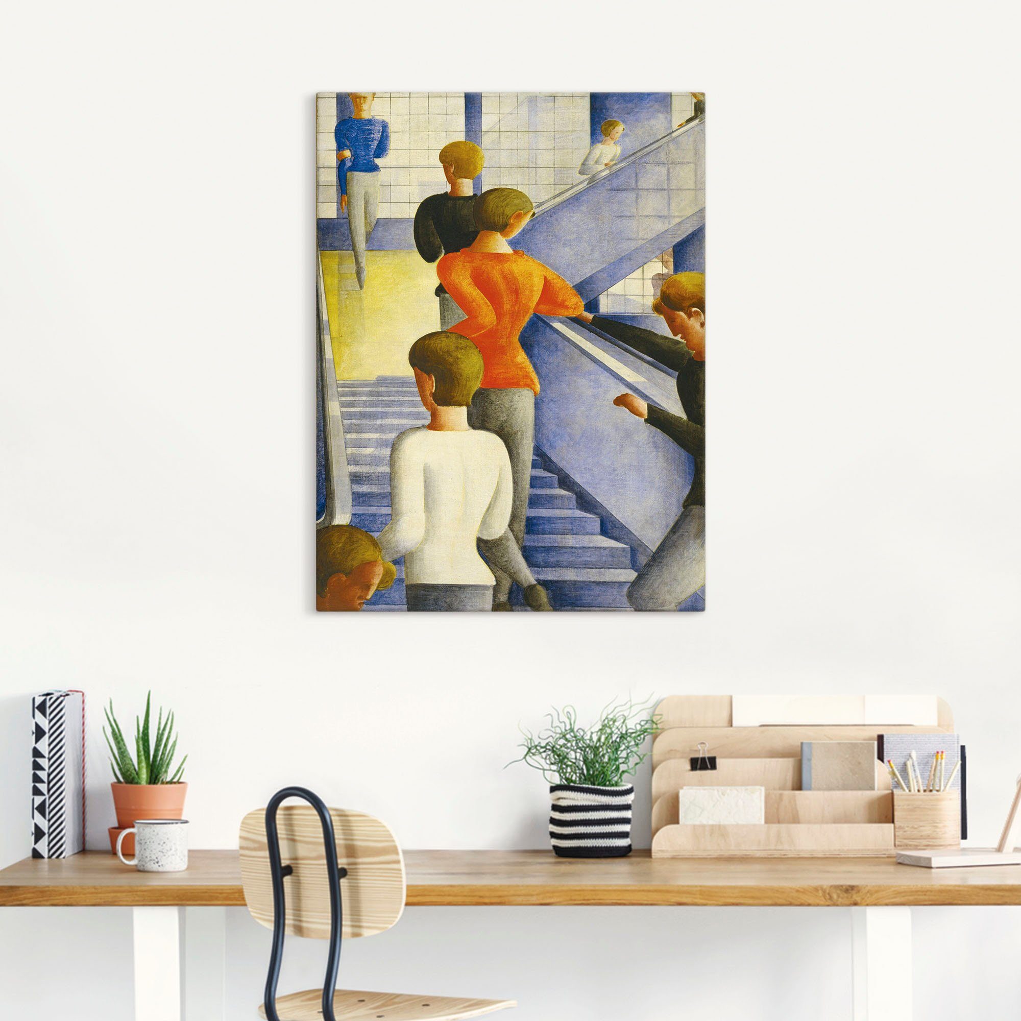 Artland Leinwandbild Bauhaustreppe. 1932, Gruppen & Familien (1 St), auf Holzrahmen gespannt
