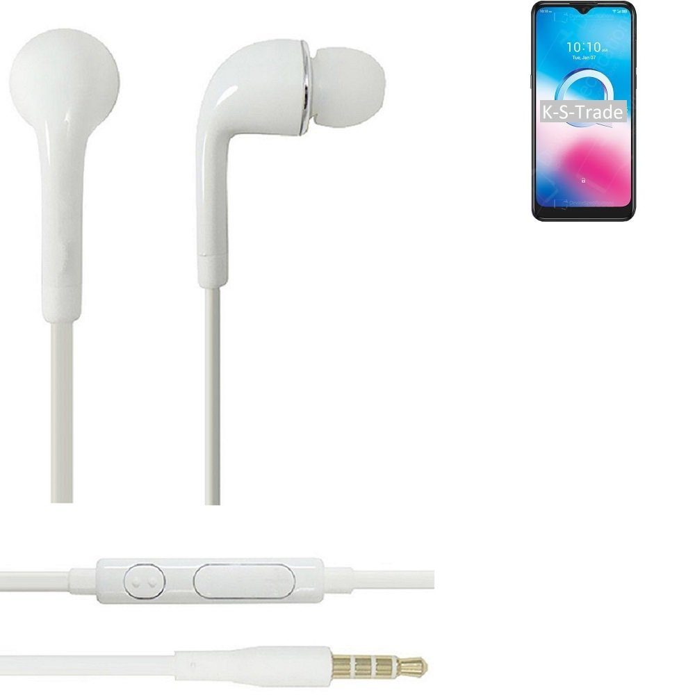 (2020) Headset 3L weiß Alcatel mit Lautstärkeregler In-Ear-Kopfhörer K-S-Trade 3,5mm) u für (Kopfhörer Mikrofon