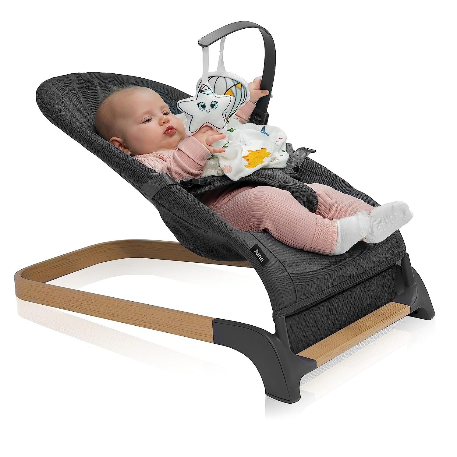 lionelo Babywippe June und June Air, 3-Punkt Sicherheitsgurte2 Spielzeugenbis zu 9 kgLeichtes Gewicht