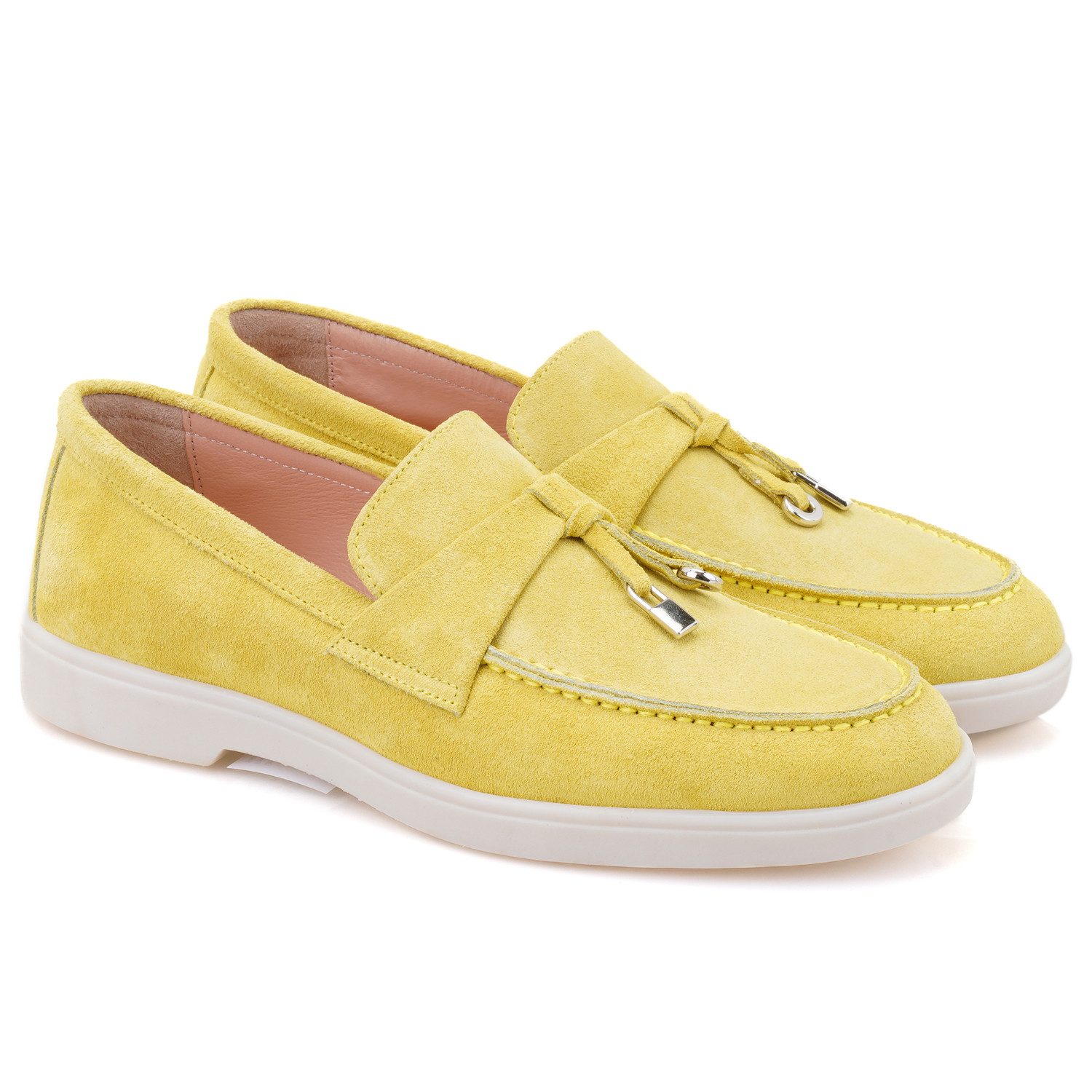 Desa Damen-Slipper aus Wildleder – Lederfutter, Synthetiksohle, flacher Ab Лоферы