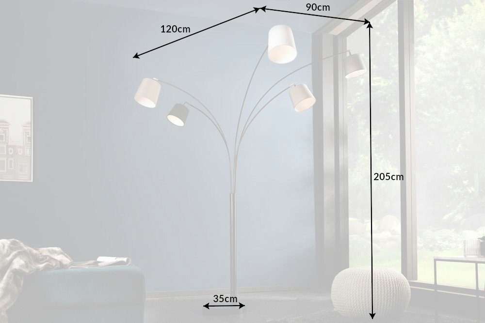 riess-ambiente Stehlampe LEVELS 205cm / ohne / greige Leuchtmittel, / verstellbar schwarz flexibel weiß, grau
