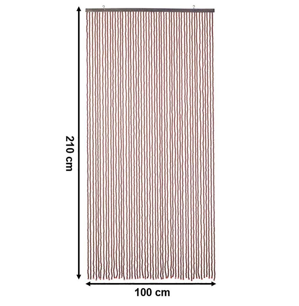 Kobolo Türvorhang Perlenvorhang CHOCO Holzperlen braun 50 Stränge (1 St), Ösen, halbtransparent – Bild 2 von 5
