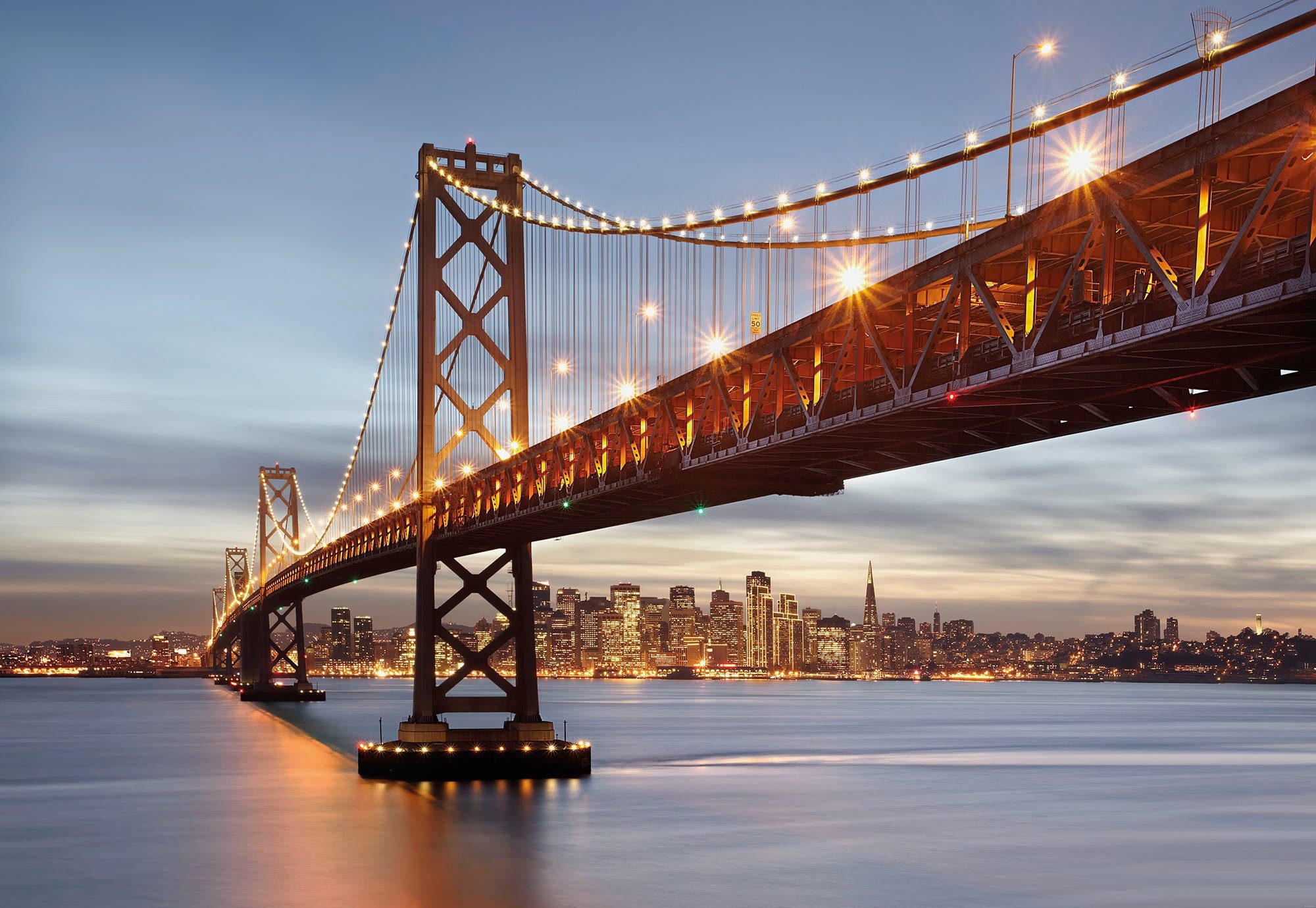 Komar Fototapete Bay Bridge, (1 St), 368x254 cm (Breite x Höhe)