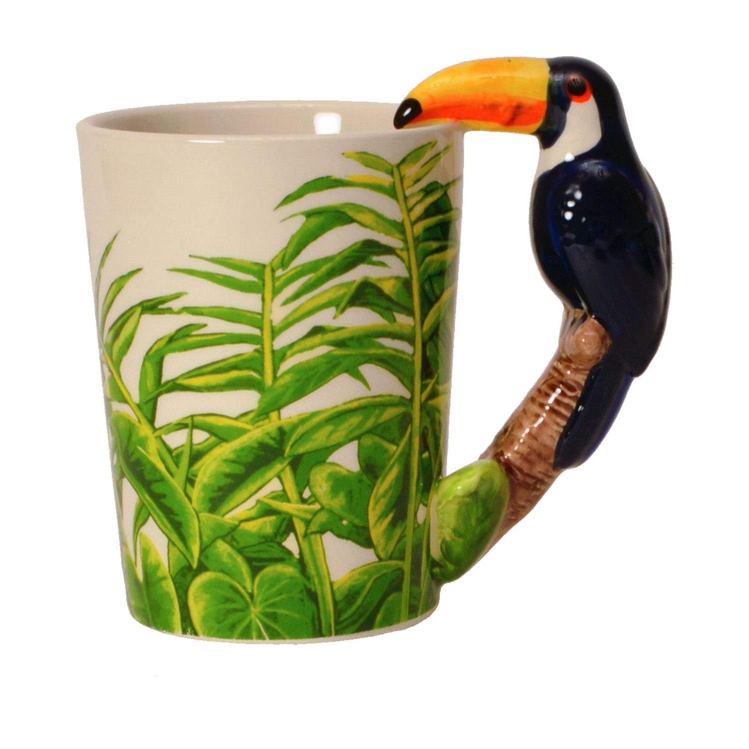 Puckator Tasse Tukan 3D Kaffeebecher mit Tukan als Griff aus Keramik