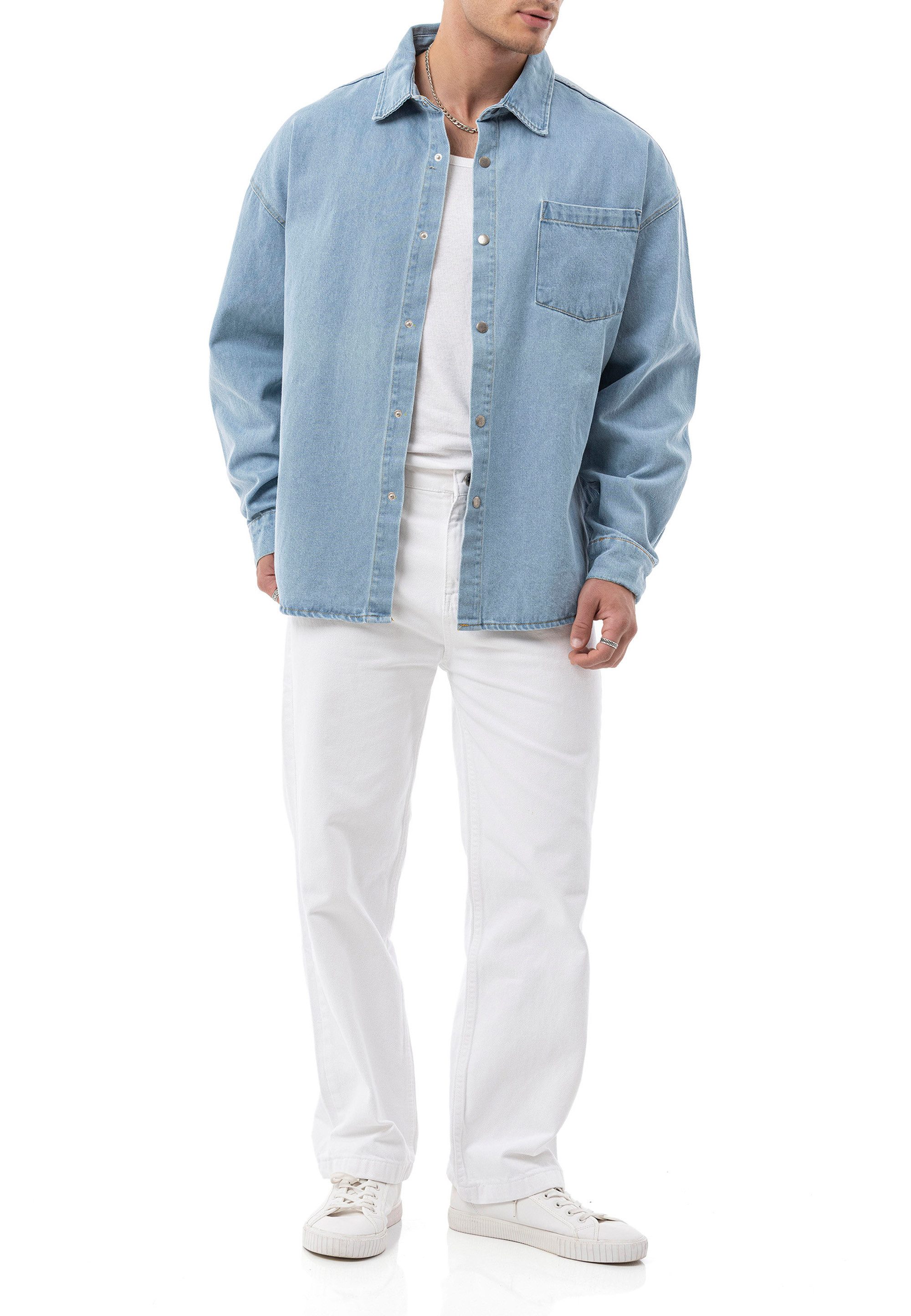 RedBridge Jeanshemd by Spruce - Denim-Hemd mit Druckknöpfen – Oversized Fit, Overshirt – Bild 4 von 4