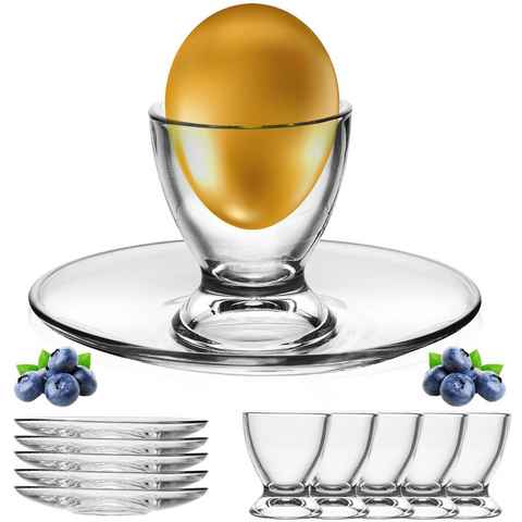 PLATINUX Eierbecher Eierbecher mit Untertasse, (6 Stück), Eierständer Eierhalter Frühstück Egg-Cup Brunch