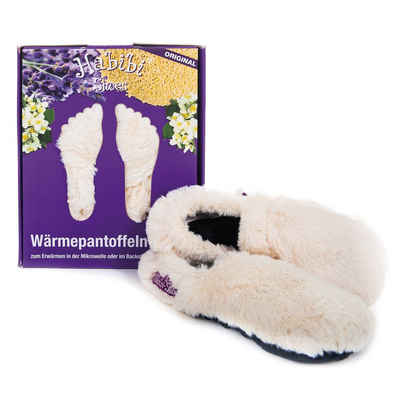 Habibi Plush Habibi Wärmeschuhe Slippers creme Größe M (37-40) Mikrowelle/Ofen Hüttenschuhe (1 Paar Wärme-Hausschuhe, 1 Paar Wärmeschuhe)