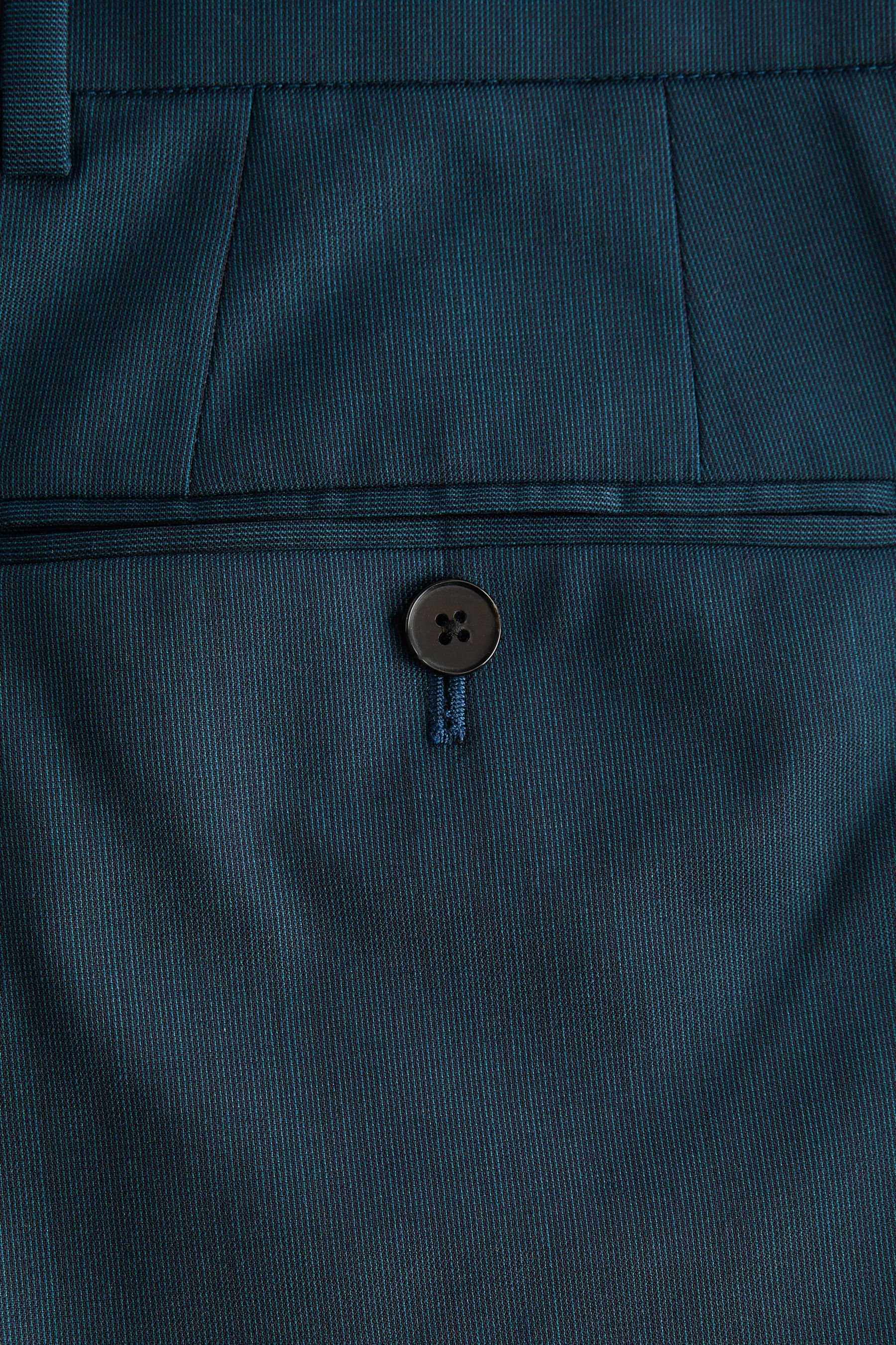 Wollgemisch aus Teal Anzughose Blue (1-tlg) Slim-Fit-Hose Next