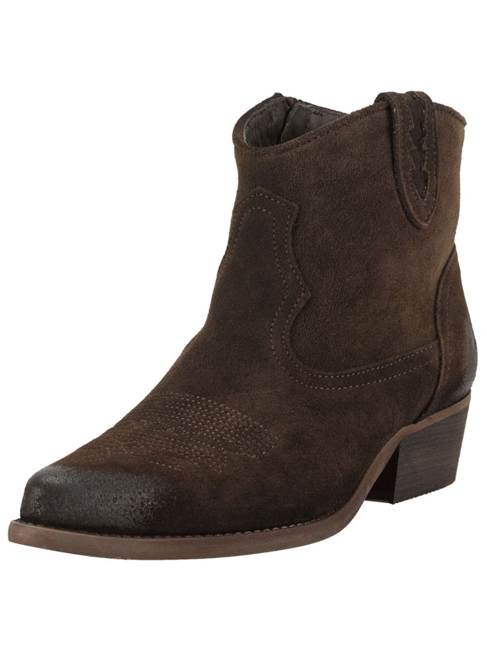 Stiefelette Veloursleder . Cowboy Stiefelette