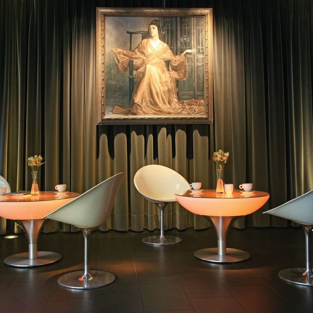 Moree Dekolicht Lounge Table LED 55cm Alu-Gebürstet, Weiß, Transluzent