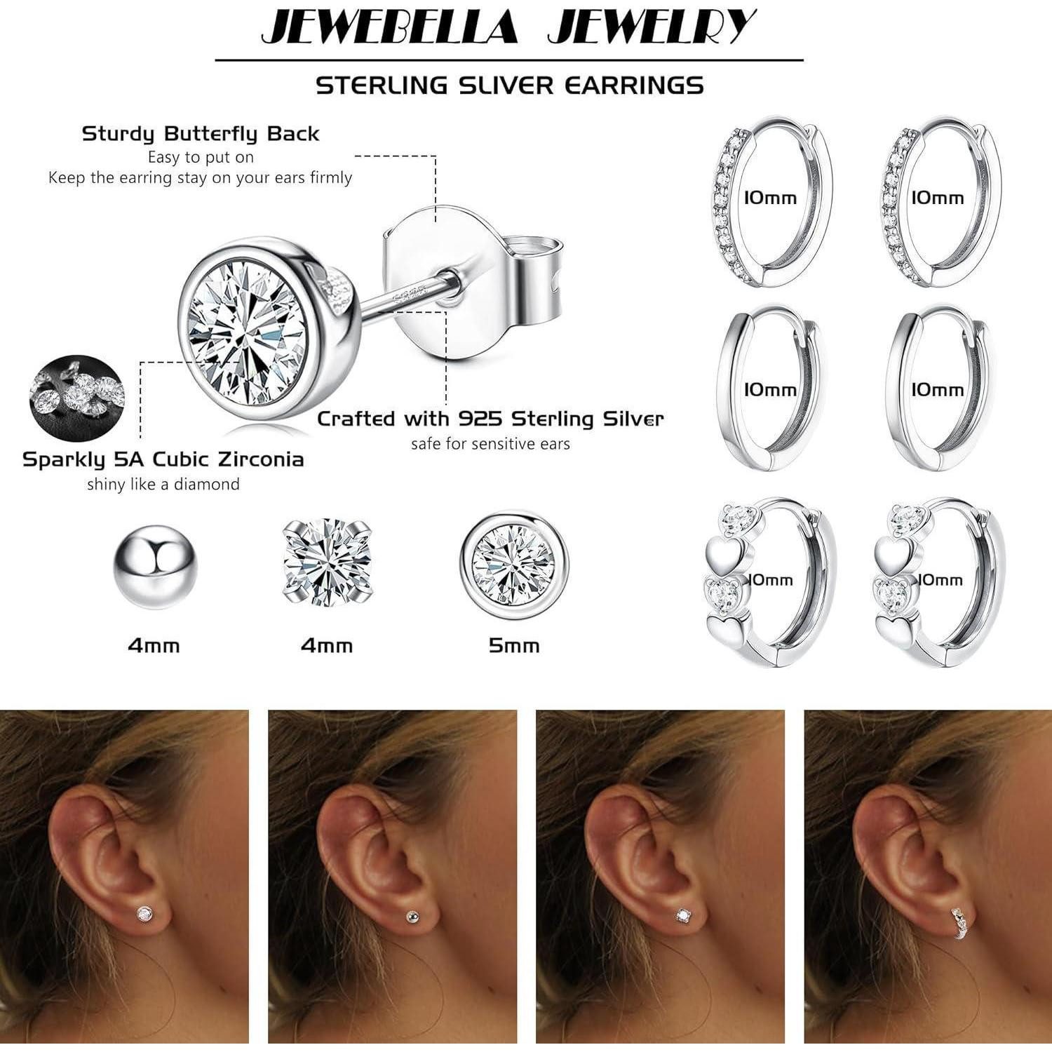 LuxusKollektion Schmuckset 6 Paar Ohrringe Silber günstig online kaufen