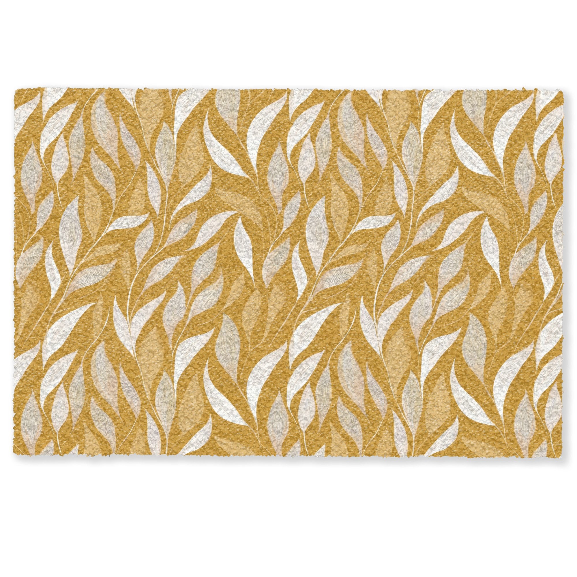 MuchoWow Fußmatte Blätter - Muster - Gelb, Rechteckig, innen Schmutzfangmatte, Tür, Schmutzfänger Flur, Teppich, 60x40 cm