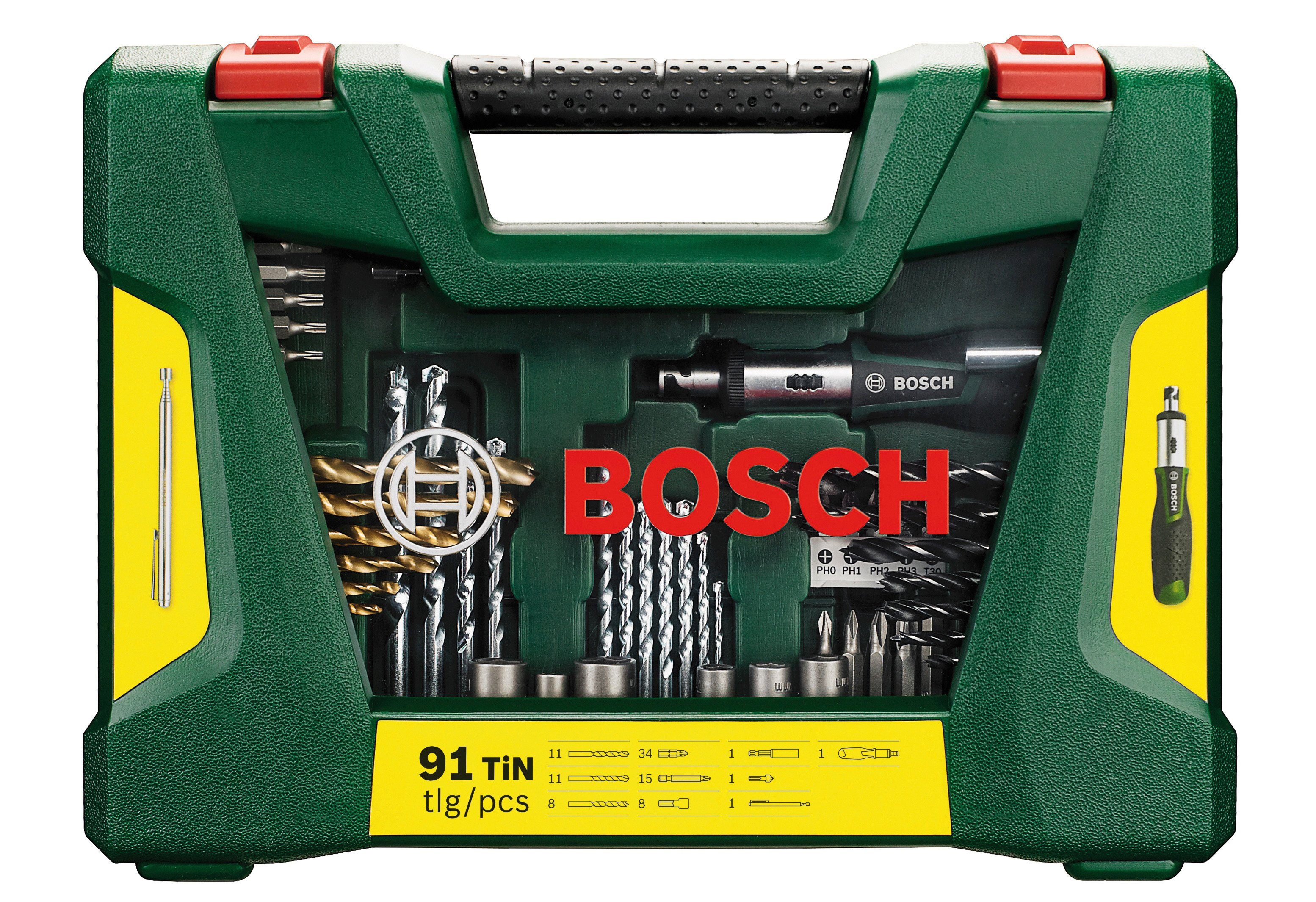 und 91-teilig Home Bosch V-Line, & Bohrer- Bitset Garden