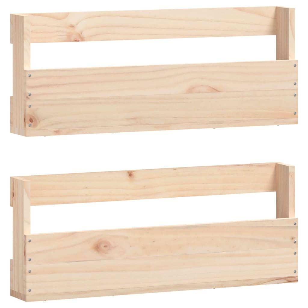 vidaXL Schuhregal, Wand-Schuhschränkee 2 Stk. 59x9x23 cm Massivholz Kiefer