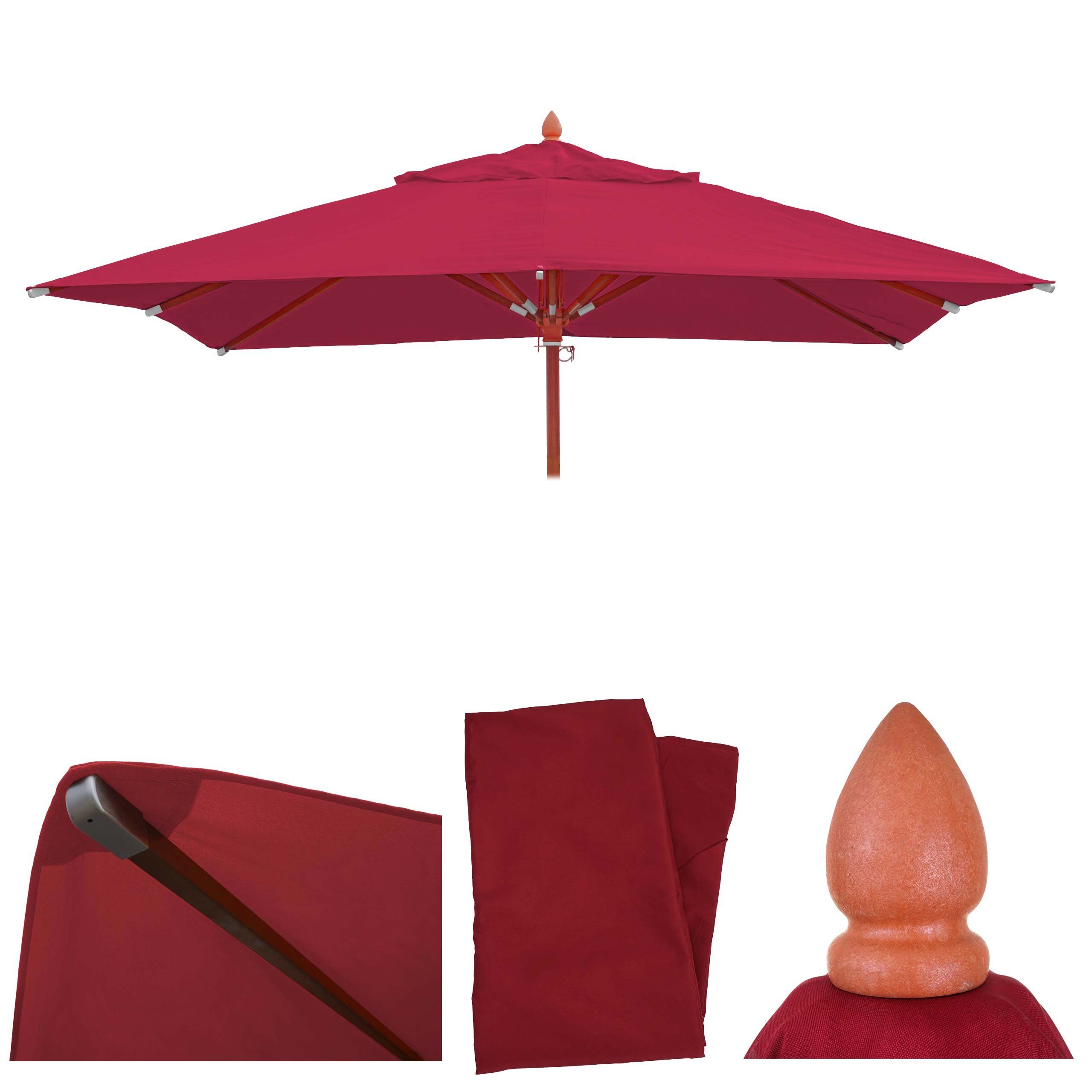 MCW Ersatzschirmbespannung MCW-C57-B-G, 400x400 cm, Ø 400 cm, Luftzirkulationshaube, Wasser- und schmutzabweisender Stoff