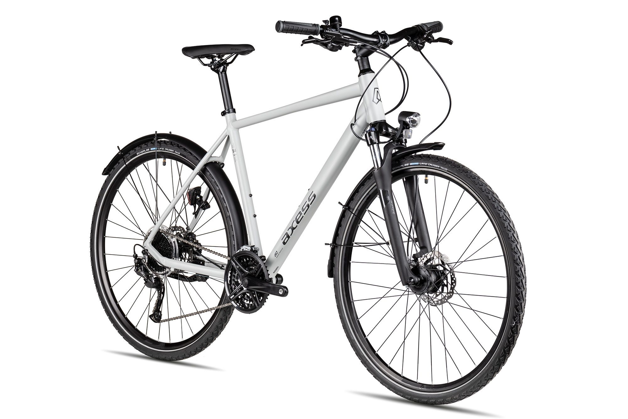 Axess Crossrad VERIS STREET, 27 Gang Shimano RD-Alivio M3100-9 Schaltwerk, Kettenschaltung, Herrenrad 28 Zoll 27-Gang weiß