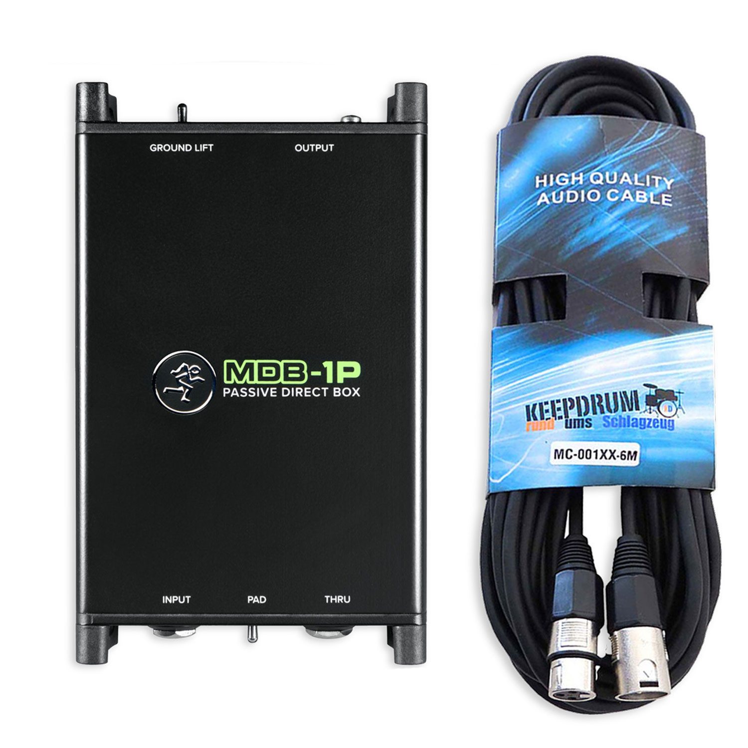 MACKIE Mackie DI-Box MDB-1P Passive Direct Box mit Kabel Digitales Aufnahmegerät (Vorteils-Set mit XLR-Kabel)