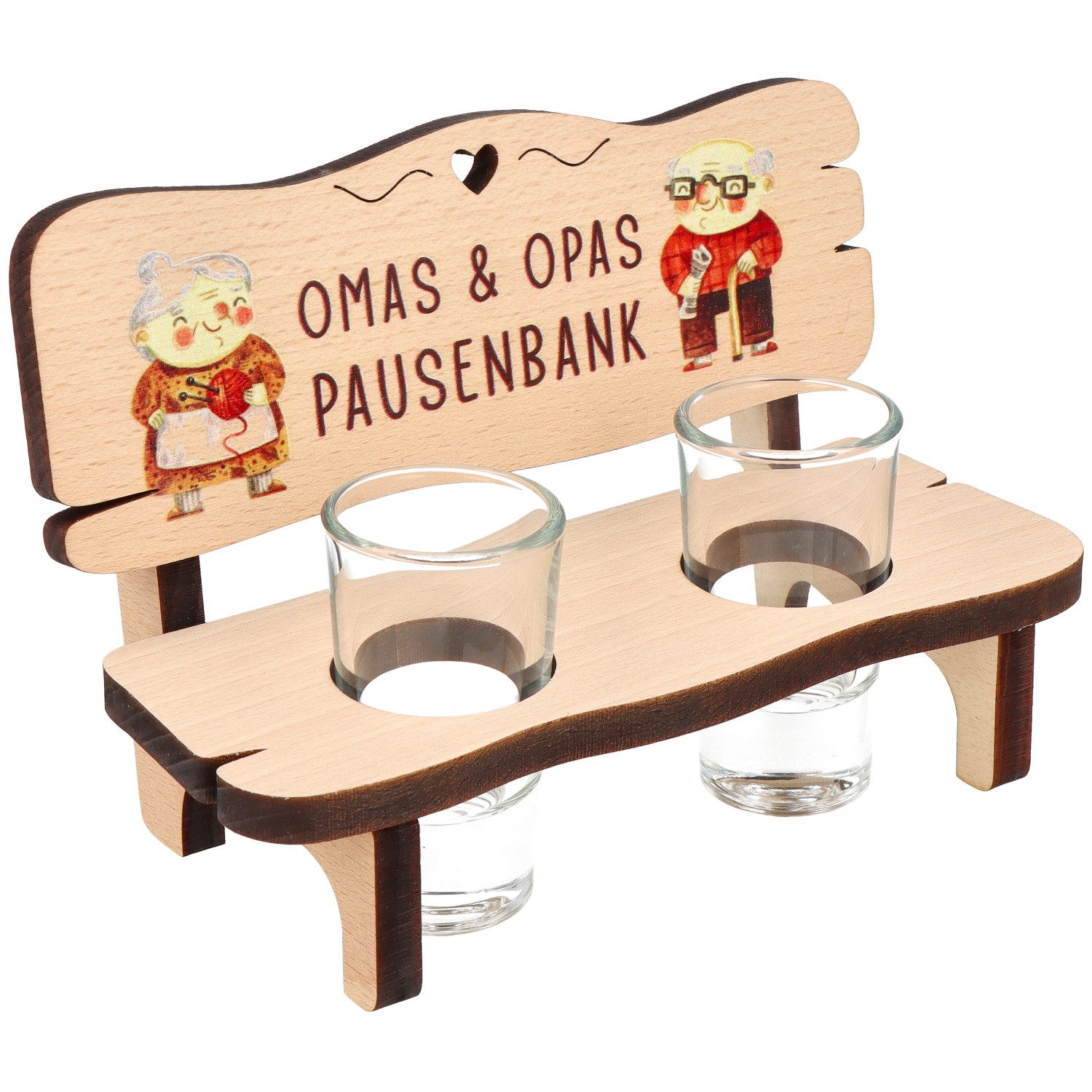 Spruchreif® Trinkschale Geschenk-Set "Großeltern" · Schnapsbank · Oma&Opa