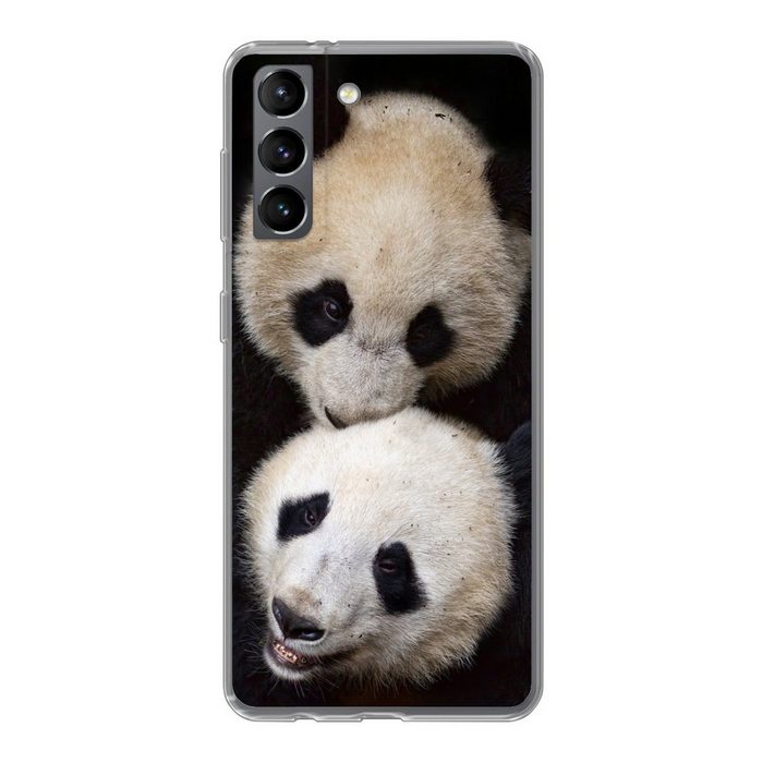 MuchoWow Handyhülle Panda - Tierfreunde - Schwarz Phone Case Handyhülle Samsung Galaxy S21 Silikon Schutzhülle