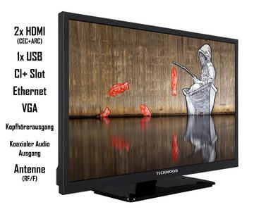 Techwood H24TS550M LCD-LED Fernseher (60 cm/24 Zoll, HD-ready, Smart TV, HDR10, Triple-Tuner - 6 Monate HD+ gratis)