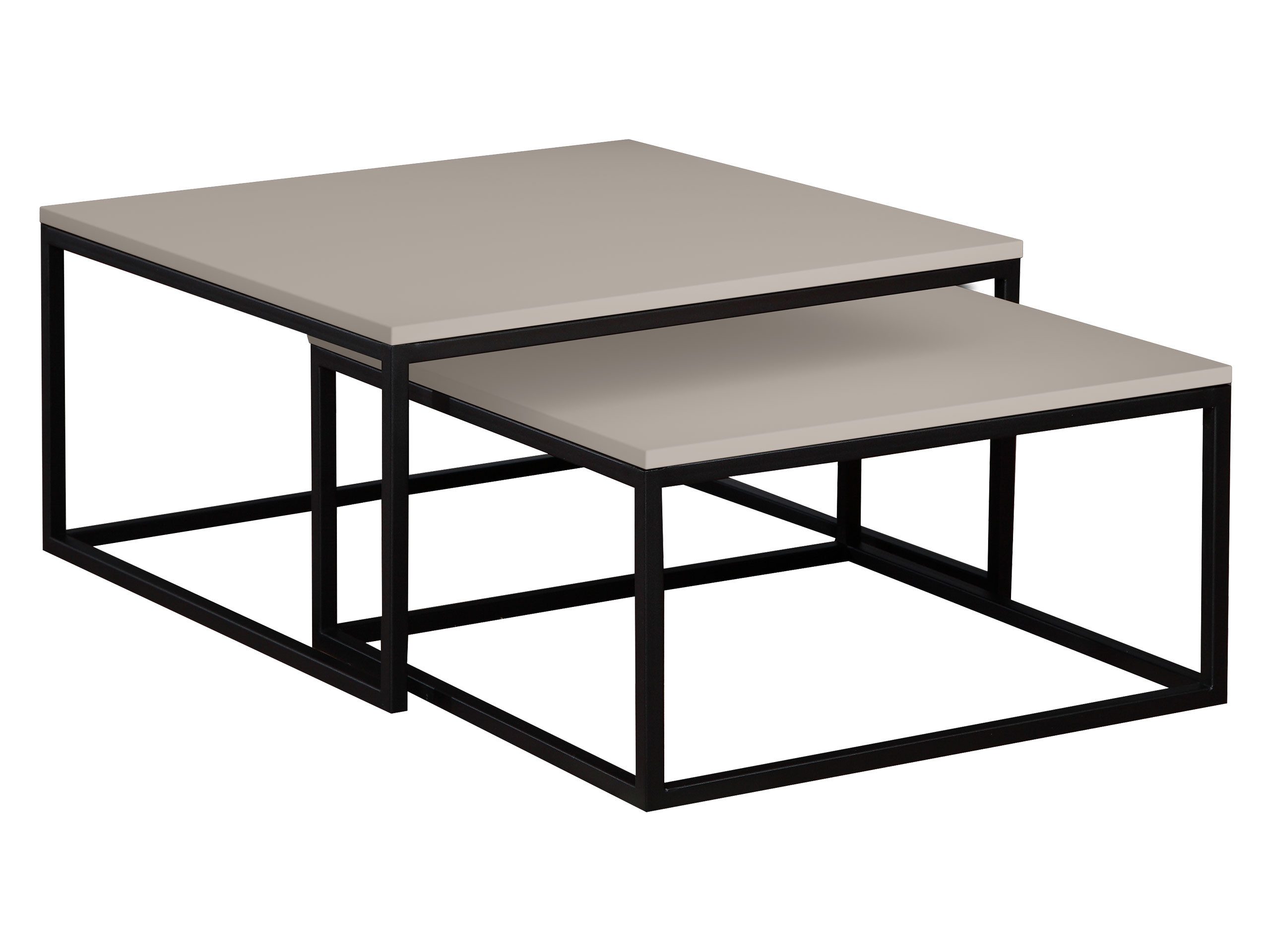 MIRJAN24 Couchtisch Dual (2er-Set), Vierkantrohrrahmen aus Stahl, schwarz p günstig online kaufen