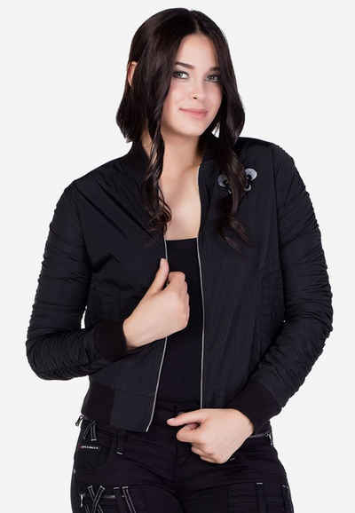 Cipo & Baxx Outdoorjacke mit schickem Lilienemblem