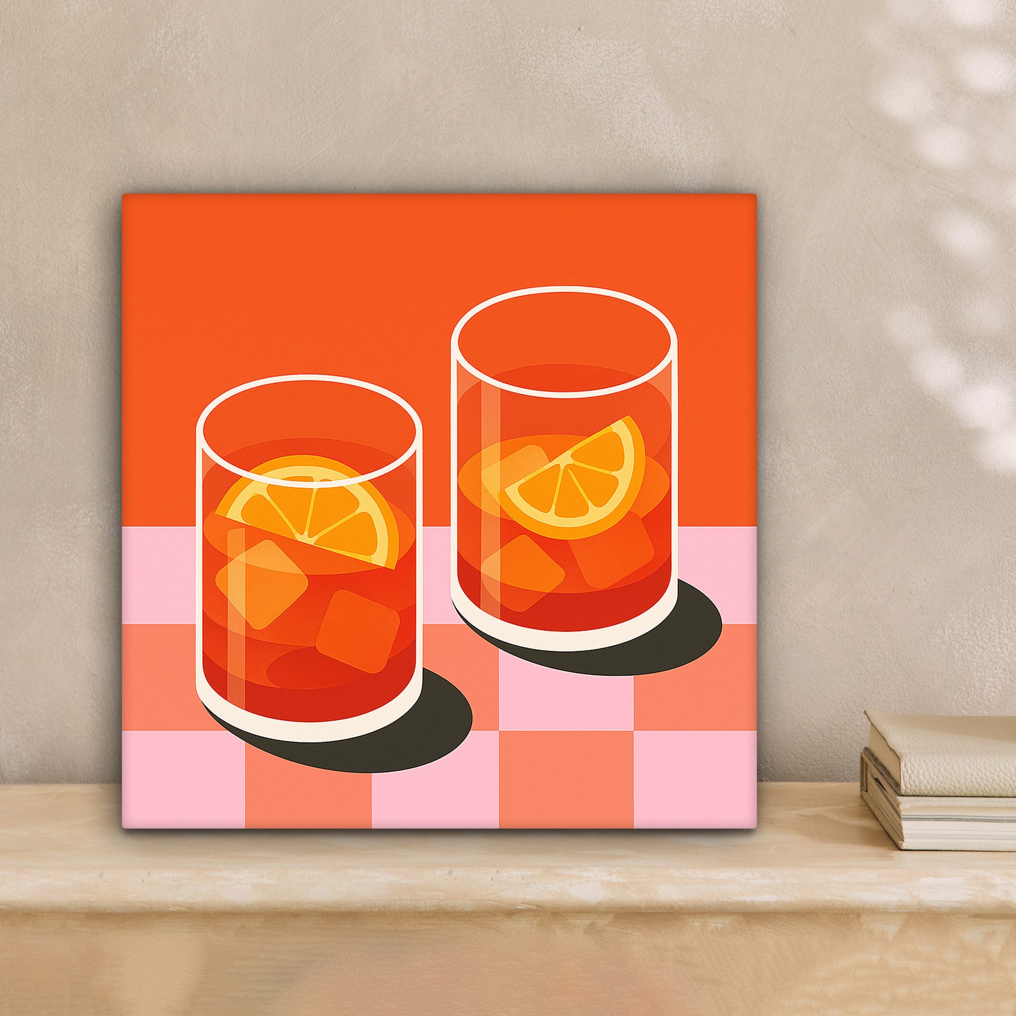 OneMillionCanvasses® Leinwandbild Orange - Brillen - günstig online kaufen