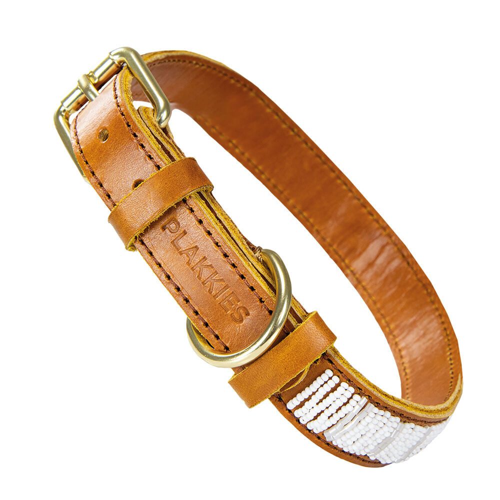 Plakkies Hunde-Halsband Plakkies Hunde Lederhalsband - Hundehalsband, Echtleder, Liebevolle Handarbeit in Afrika
