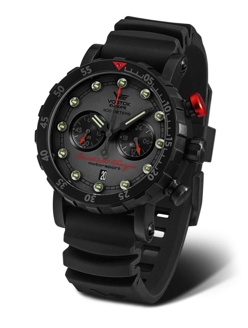 Vostok Europe Chronograph Benediktas Vanagas 571J431-L Herrenuhr Titan Black Edition IV 571J431