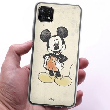 DeinDesign Handyhülle Offizielles Lizenzprodukt Mickey & Minnie Mouse Wasserfarbe, Samsung Galaxy A22 5G Silikon Hülle Bumper Case Handy Schutzhülle