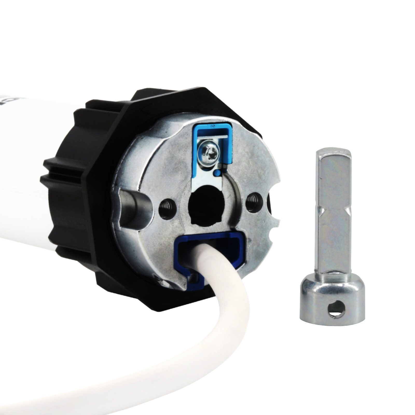 Becker-Antriebe GmbH Rollladenmotor R8-17-E03 mit Adapter SW 60 und Rundzapfen