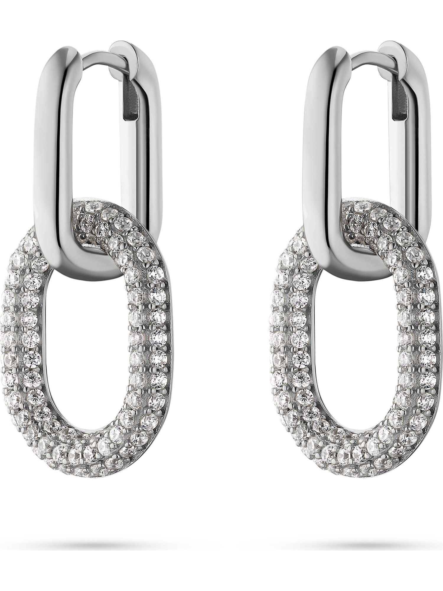 JETTE Paar Серьги-кольца JETTE Damen-Creolen 925er Silber 192 Zirkonia (Paar), LIQUID