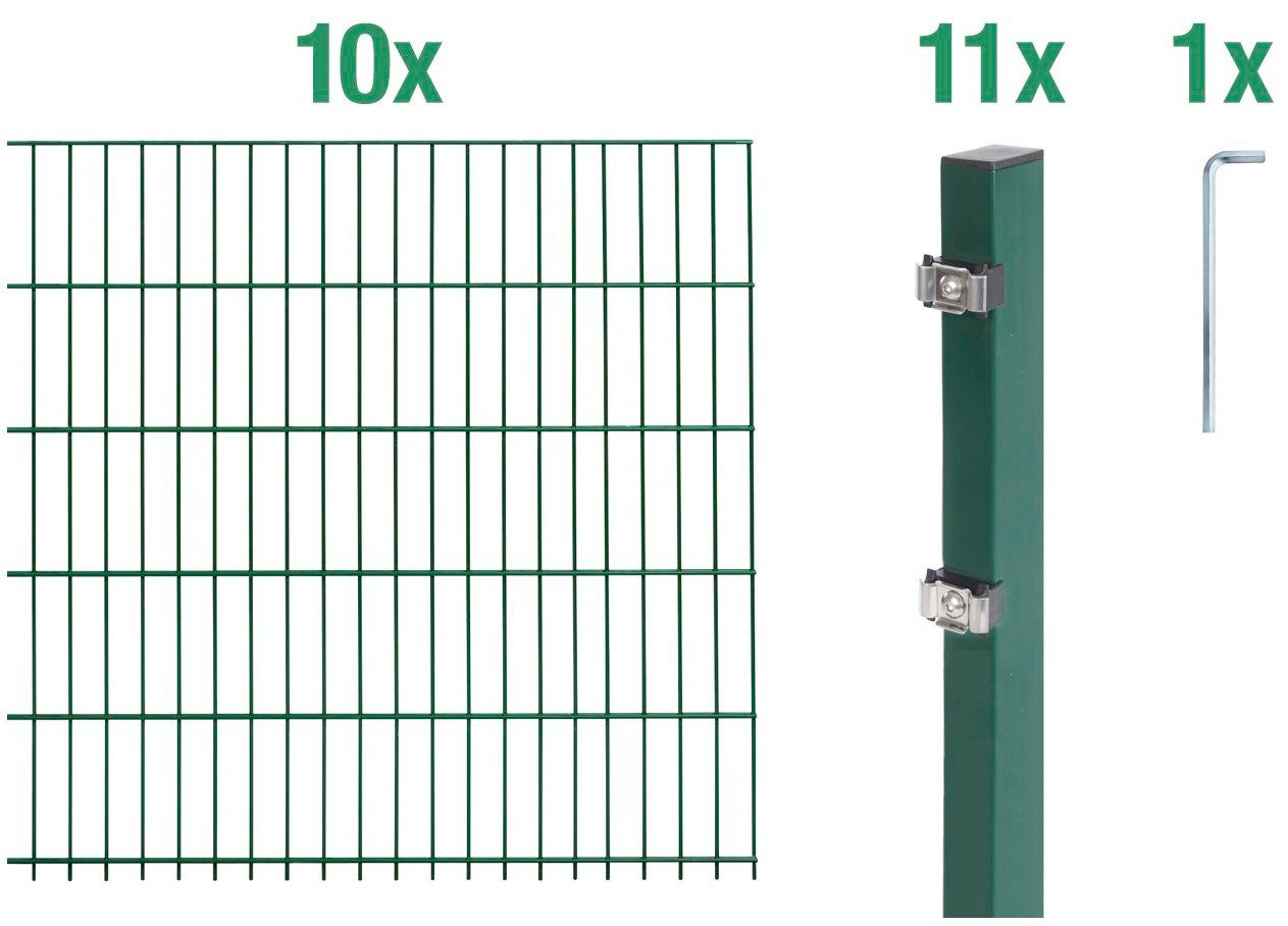 Alberts Doppelstabmattenzaun Grundset, (Set), Höhe: 80-160 günstig online kaufen