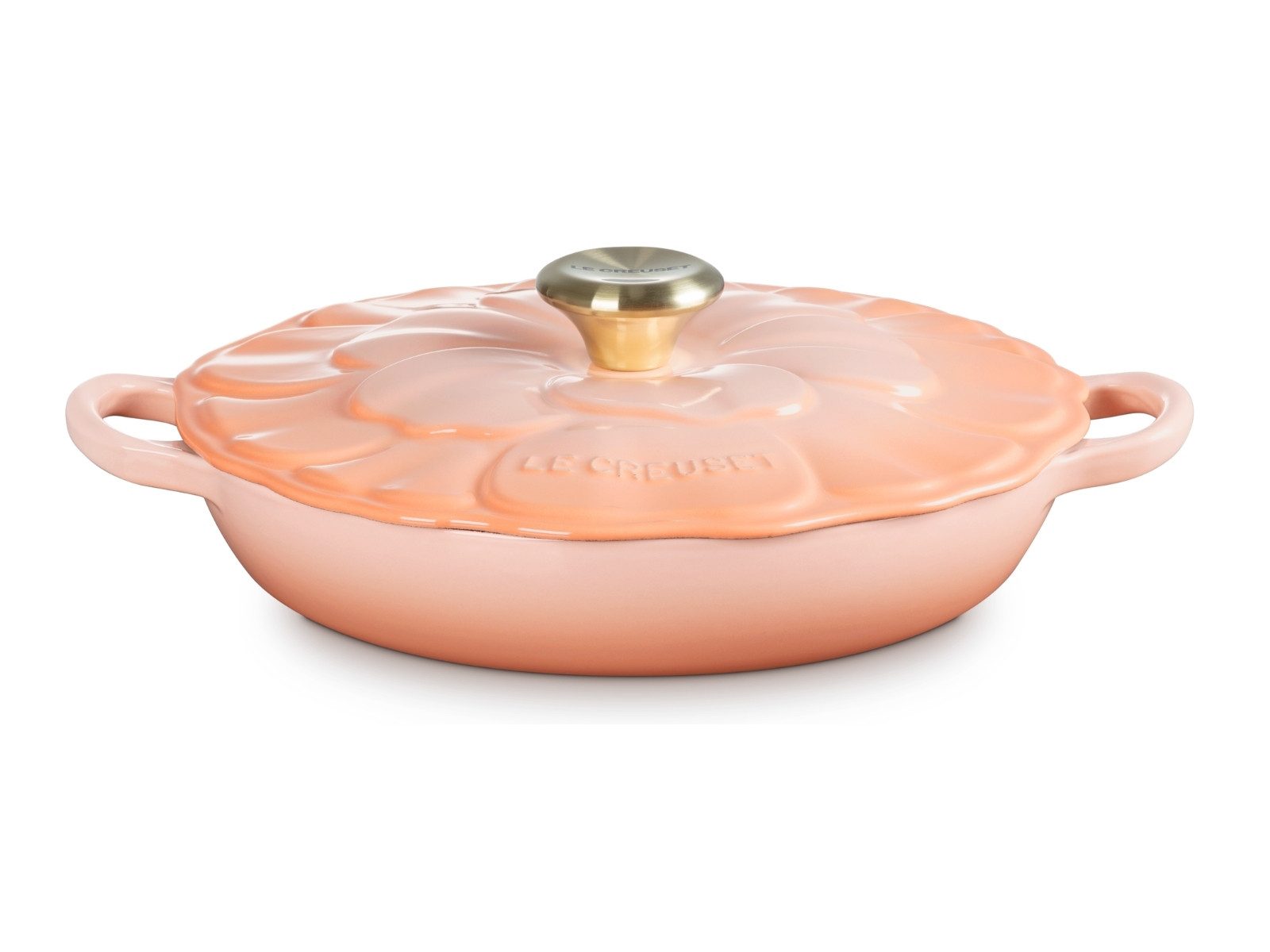 LE CREUSET Kochtopf Signature Gourmet-Profitopf Blume pêche 26cm, Emailliertes Gusseisen