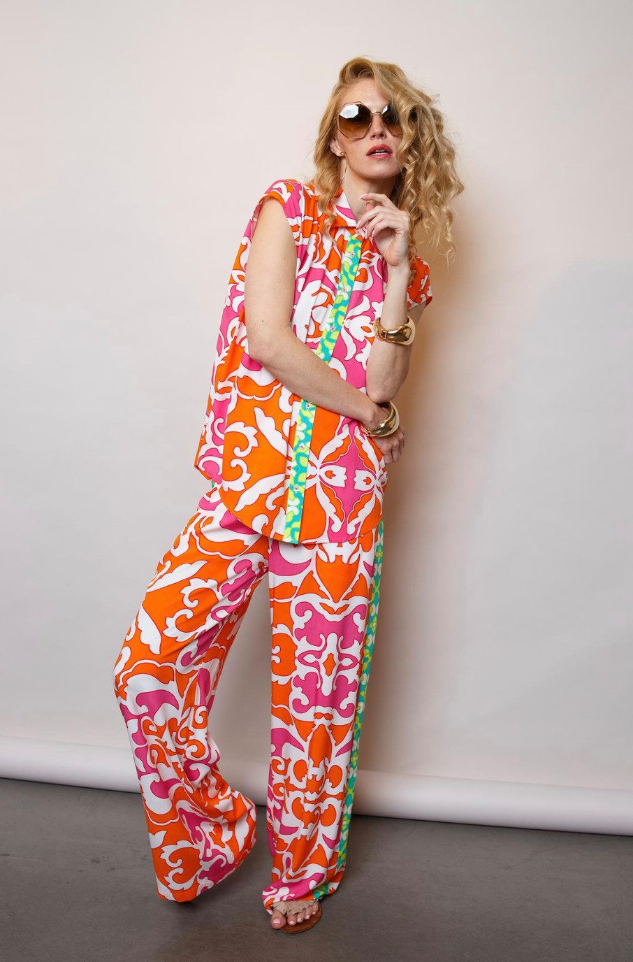 Hemdbluse Bluse EMILY VAN DEN BERGH orange pink