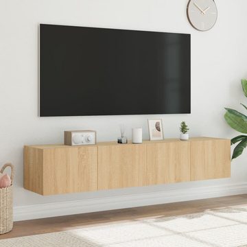 vidaXL TV-Schrank TV-Wandschränke mit LED-Leuchten 2 Stk Sonoma-Eiche 80x35x31cm