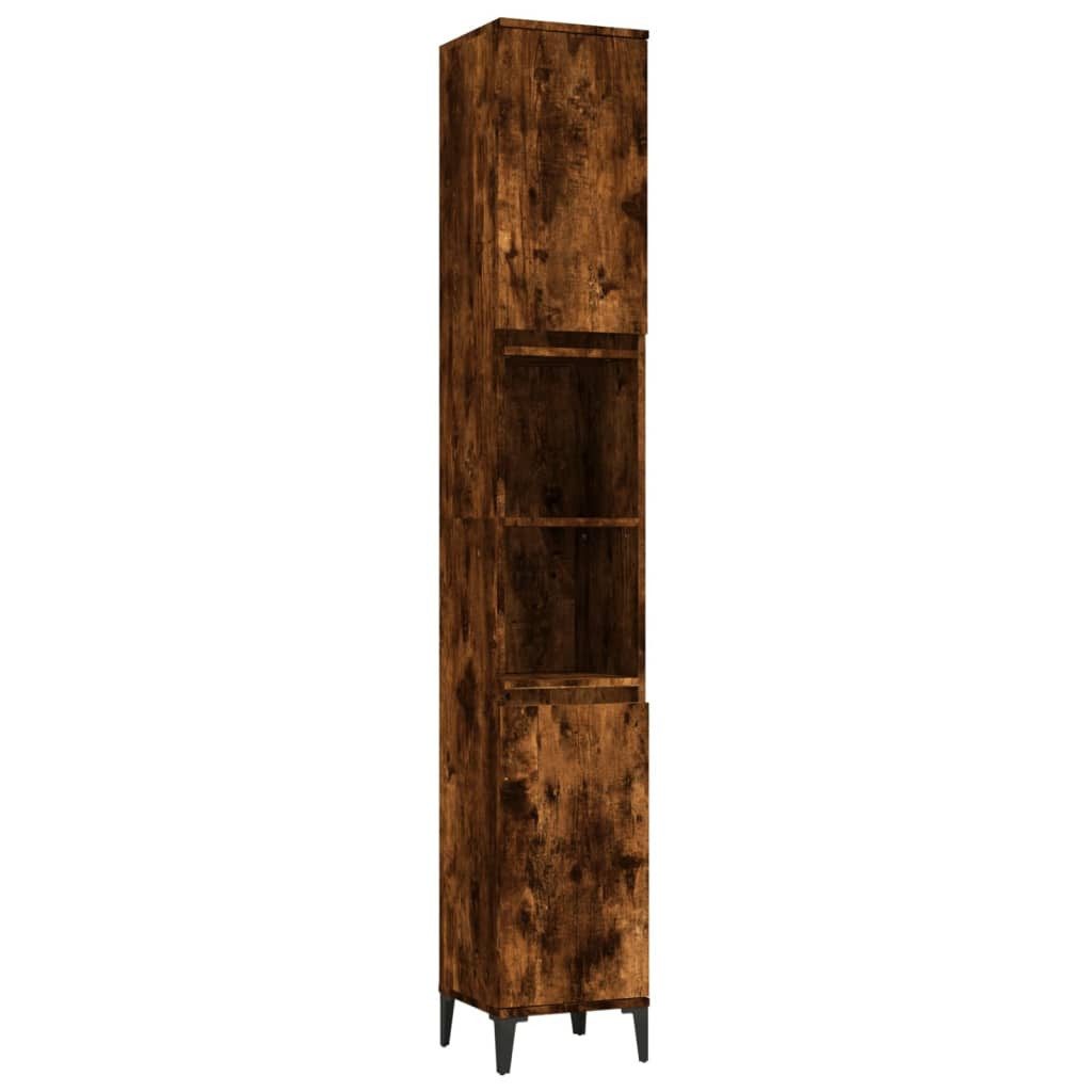 vidaXL Badregal NA Badschrank Räuchereiche 30x30x190 cm Spanplatte