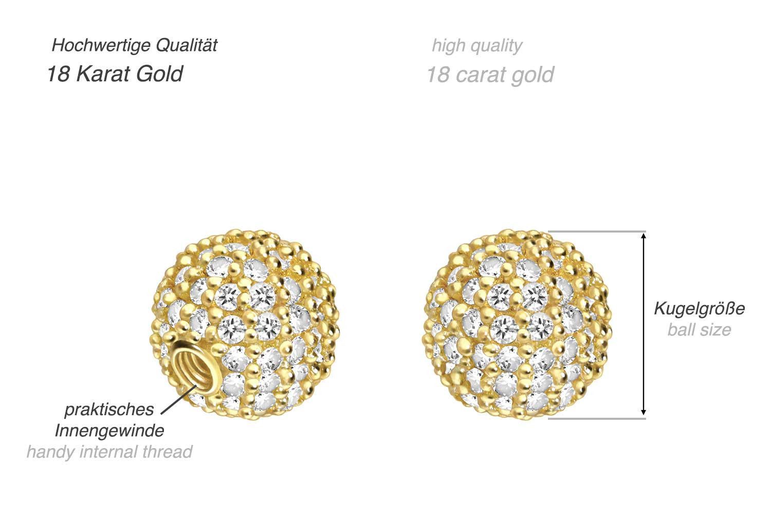 PIERCINGLINE Piercing-Set 18 Karat Gold Schraubkugel MULTI-MOISSANIT (Schra günstig online kaufen