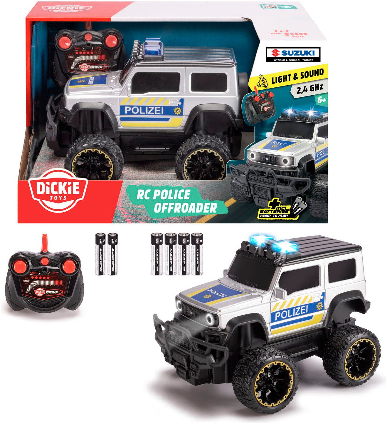 Dickie Toys RC-Auto RC Suzuki Jimny Police, RTR, mit Licht und Sound