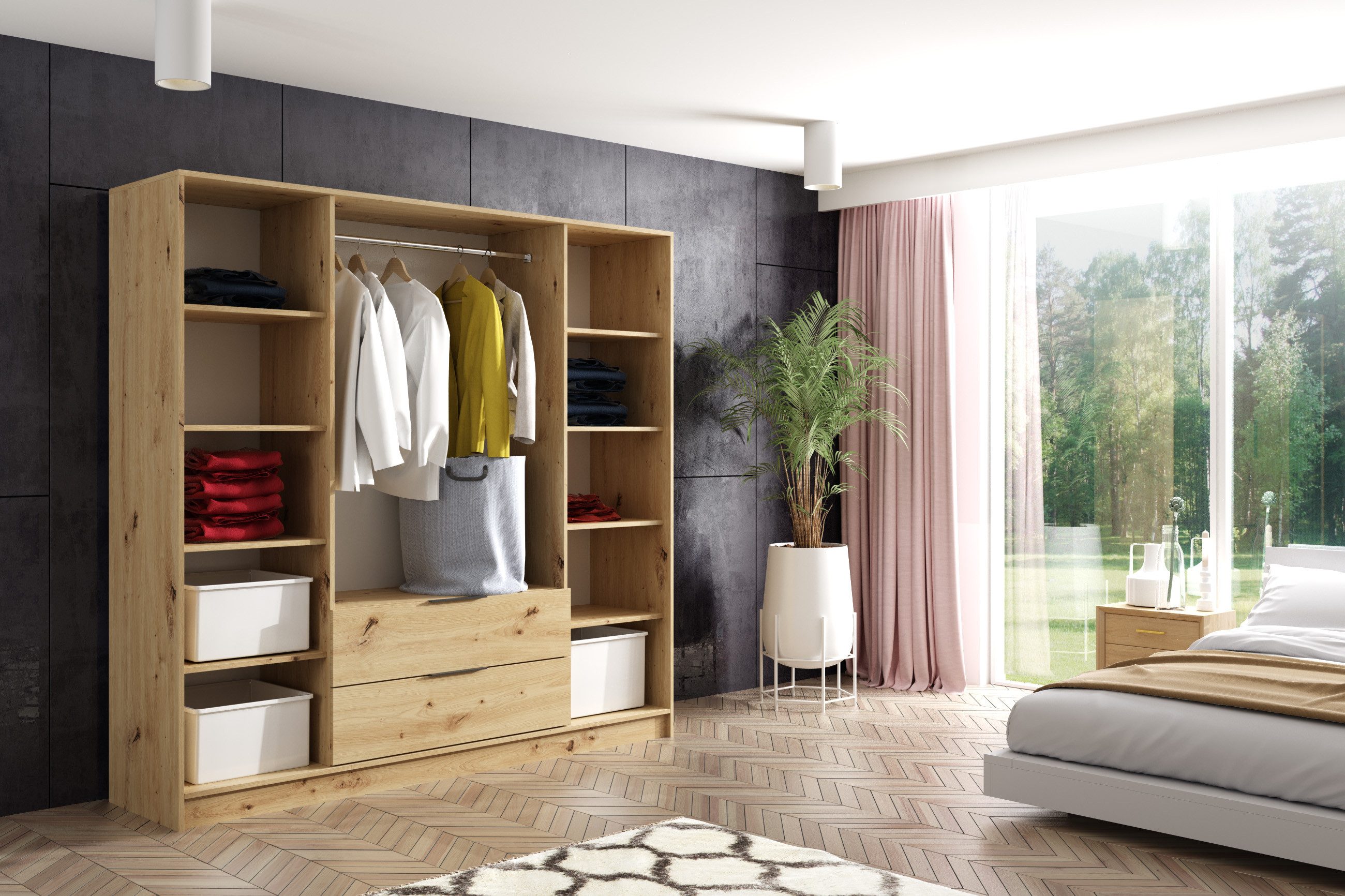 ALTDECOR Drehtürenschrank NERA (Kleiderschrank Garderobenschrank mit günstig online kaufen