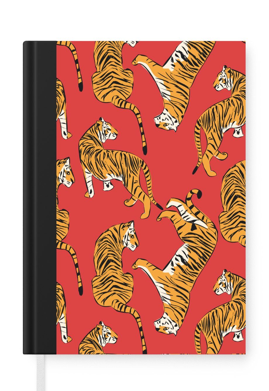 MuchoWow Notizbuch Tiger - Dschungel - Muster, Journal, Merkzettel, Tagebuch, Notizheft, A5, 98 Seiten, Haushaltsbuch | Notizbücher