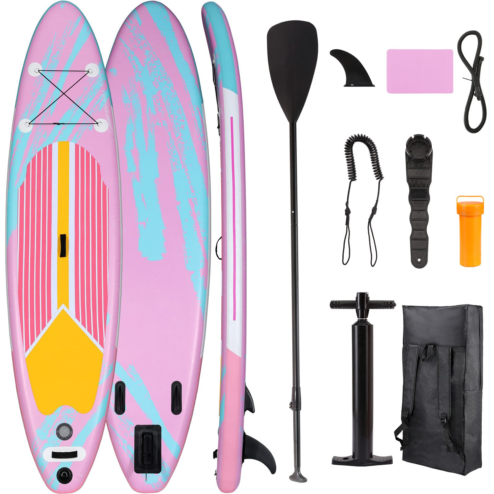 TLGREEN SUP-Board 305 x 76x 15 cm Inflatable Stand Up Paddle Board, (Surfbrett 10FT, Komplettes Zubehör, Verstellbares Paddel, Pumpe, Reiserucksack, Leine, Erwachsene Paddelboard), für Wassersport und Paddling,Tragfähigkeit 200KG