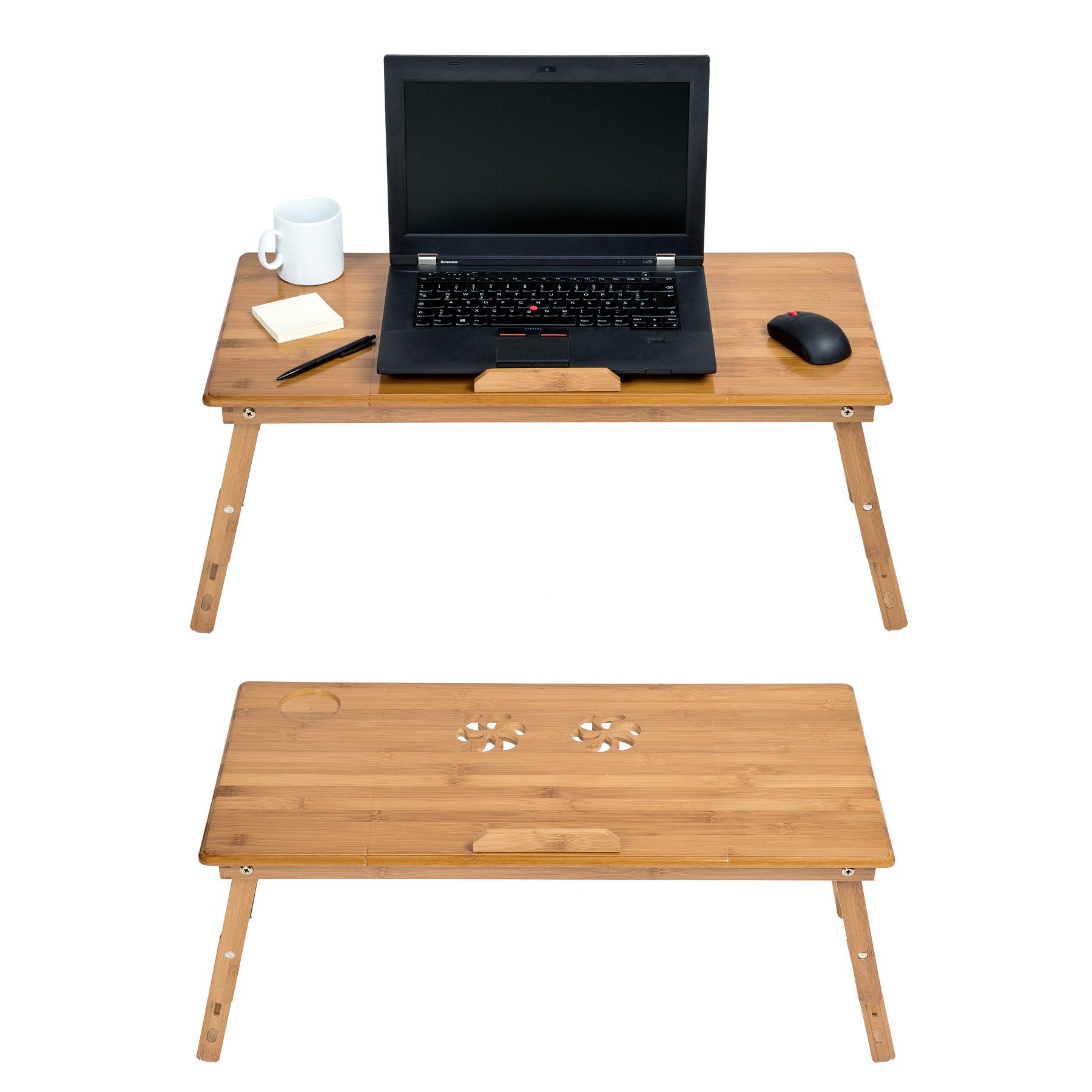 Schreibtisch tectake 1 aus Bambus tlg) (1-St.,