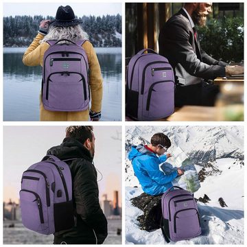 OKWISH Laptoprucksack Laptop Rucksack Rucksäcke Schulrucksack Laptoptasche Wasserbeständig (Laptop Notebook Tasche Schule Uni Rucksack Freizeitrucksack, Sportrucksack, mit USB-Anschluss, Anti-Diebstahl, Backpack mit Laptopfach), Herren Damen Jungen Teenager Freizeit Arbeit Business Reisen