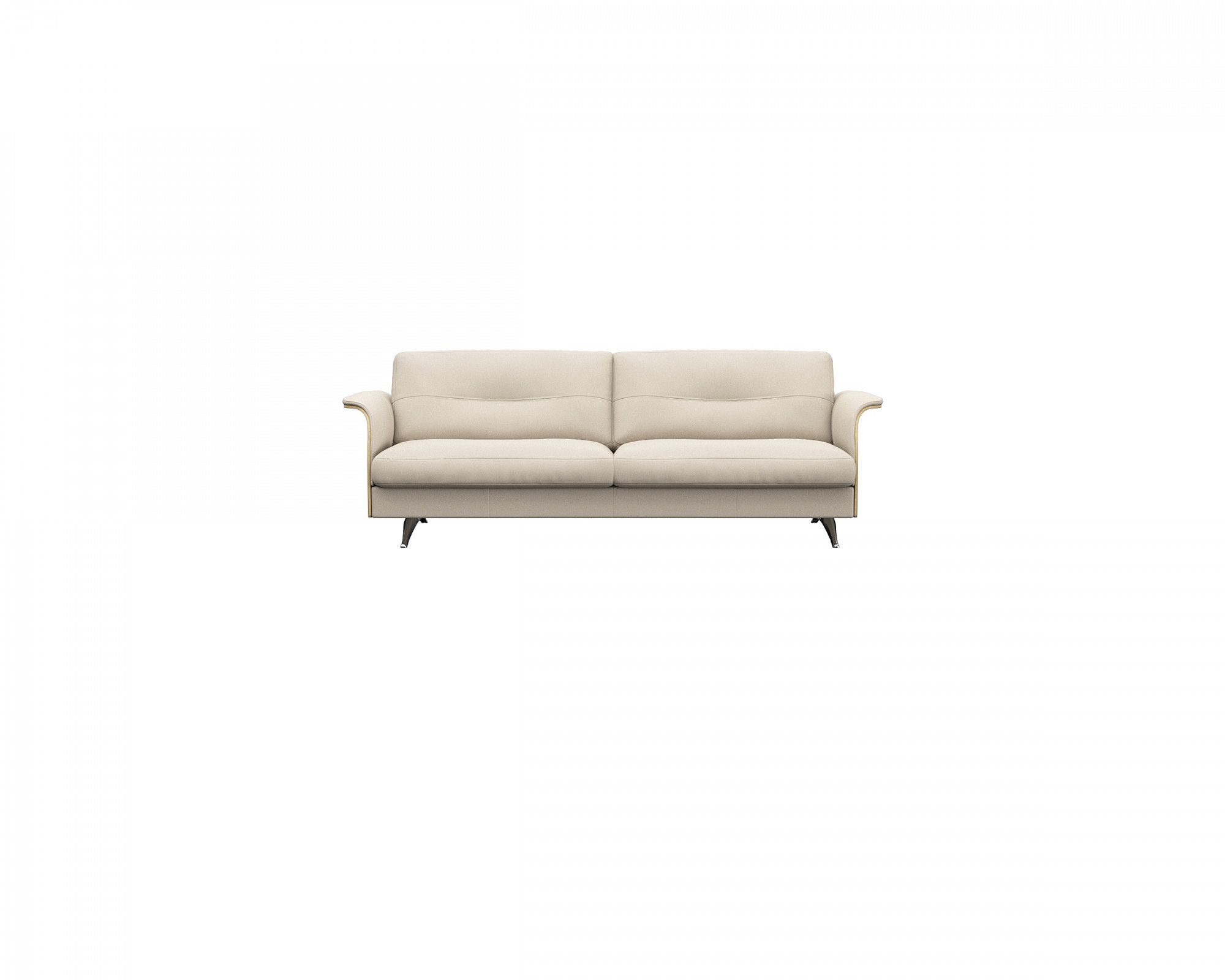 FLEXLUX 3-Sitzer Glow Designsofa, bequem und komfortabel durch hochwertigen Sitzaufbau, Skandinavisches Design, hochwertige Verarbeitung, Armlehne walnuss