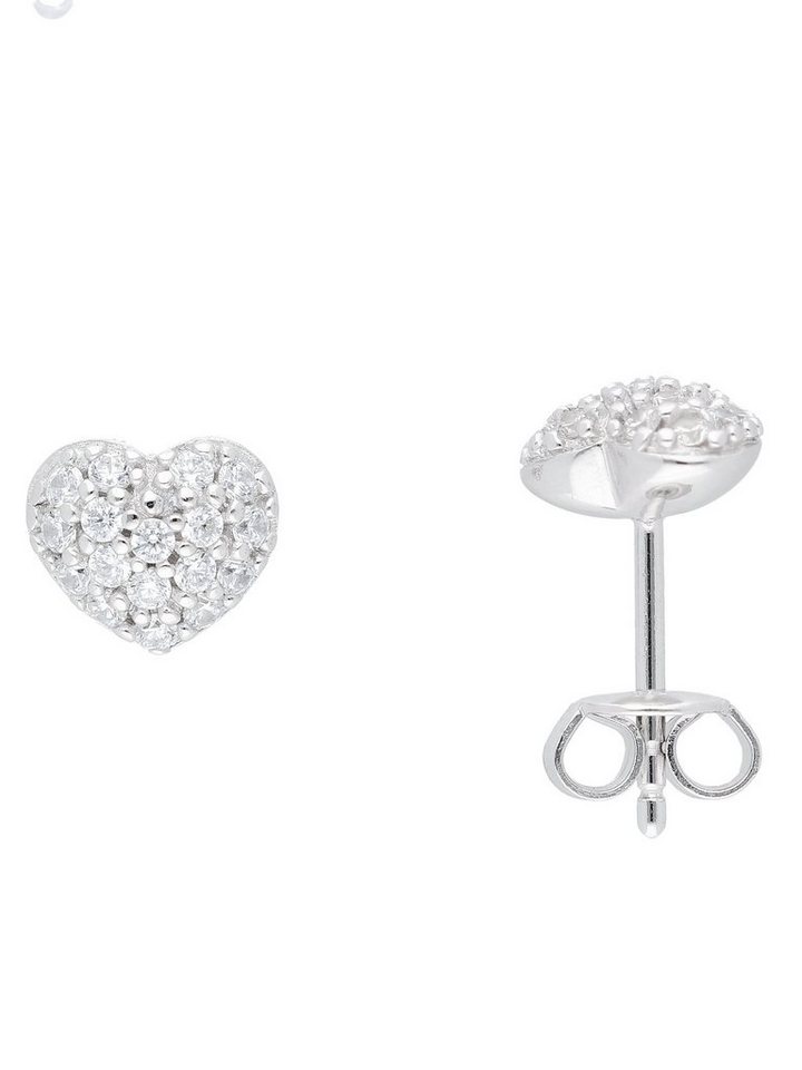 Adelia´s Paar Ohrhänger 925 Silber Ohrringe Ohrstecker Herz, mit Zirkonia  Silberschmuck für Damen, Adelia´s - Qualität aus Deutschland