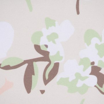 SCHÖNER LEBEN. Dekokissen Outdoor Kissen Blüten Blumen beige hellgrün weiß 45x45cm