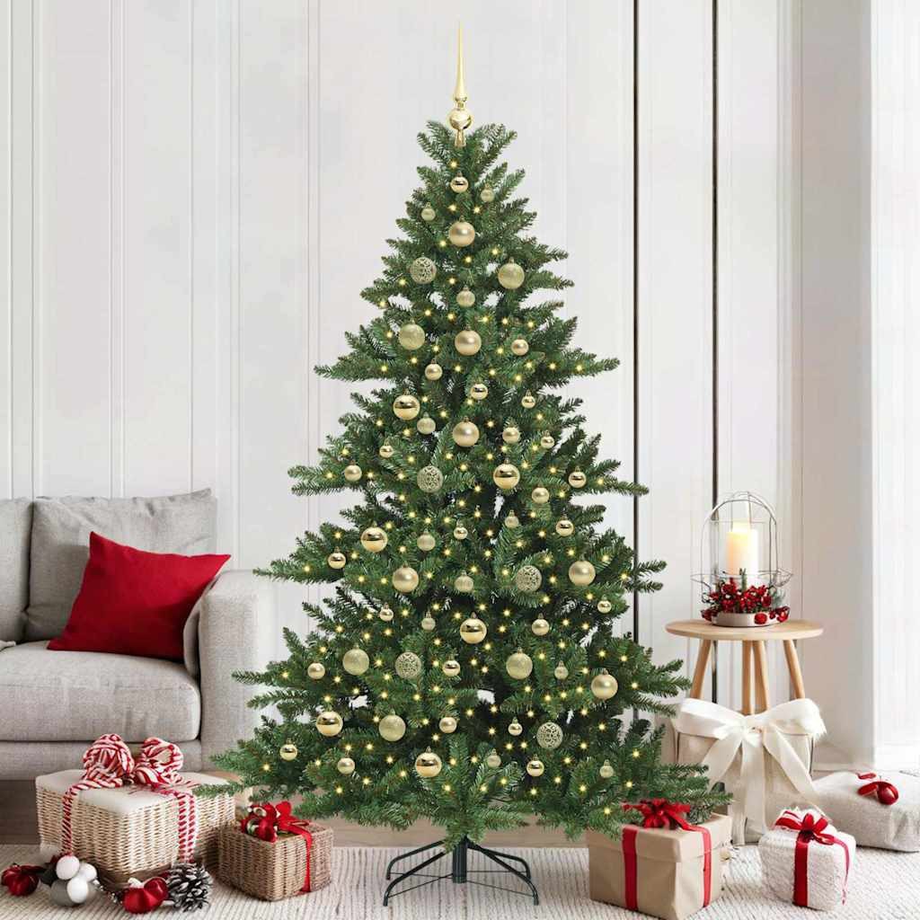 vidaXL Künstlicher Weihnachtsbaum vidaXL Künstlicher klappbarer Weihnachtsbaum Grün 210 cm PVC und Stahl