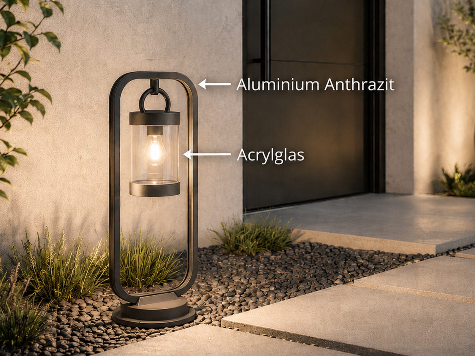 TRIO Leuchten LED Pollerleuchte, LED wechselbar, Warmweiß, Pollerleuchte aus Aluminium, Wegbeleuchtung im Landhausstil, Höhe 60cm